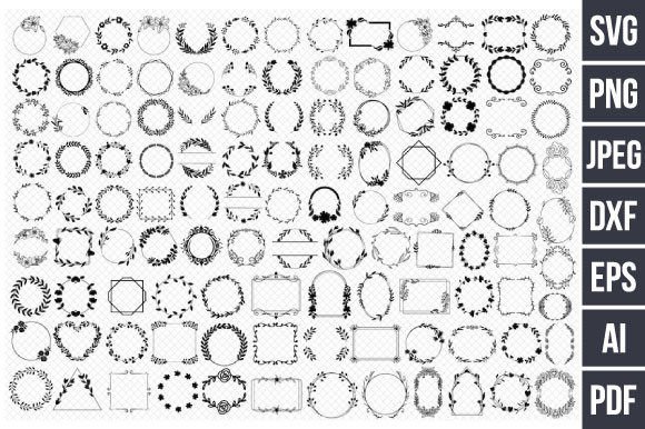 110 Floral Wreath Svg Bundle, Floral Graphics and Illustrations Review