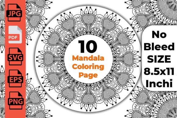 Adult Mandala Coloring Page KDP Interior Graphics for Branding