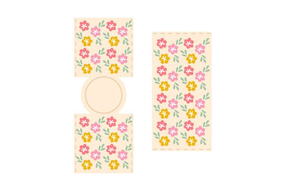Can Cooler Design Mockup, Floral for Crafts and Cups