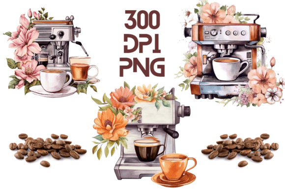 Coffee Machine Watercolor Floral PNG 14 Review