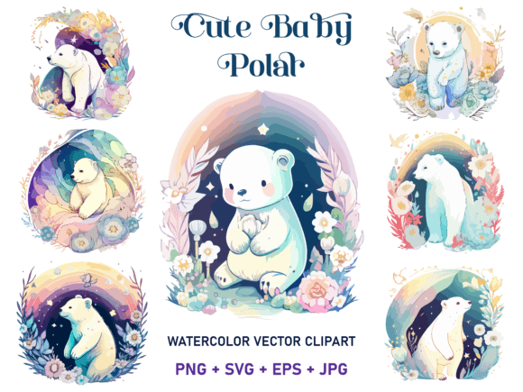 Cute Polar Bear Floral Watercolor Svg Review