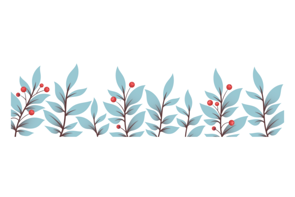 Floral Branches Border. Design Decoratio Graphics and Illustrations Review