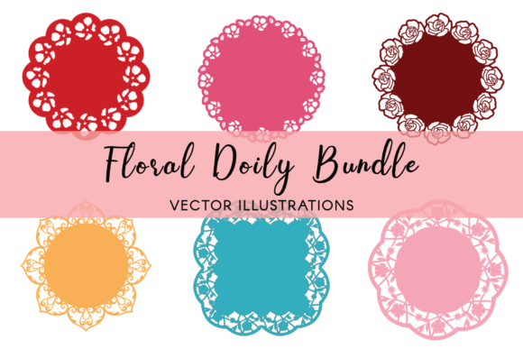 Floral Doily Bundle Clipart SVG: Graphics and Illustrations for Branding