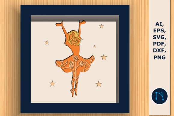 Floral Fairy Shadow Box for Laser Cutting and Editorial Use