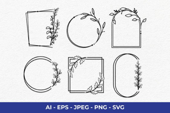 Floral Geometric Frames SVG for Graphics and Crafts