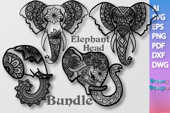 Floral Mandala Elephant Head Bundle SVG Review
