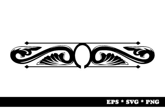 Floral Ornamental Divider for Crafts and Graphics