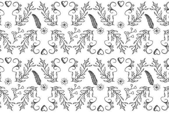 Floral Pattern, B W Digital Paper Flower Graphics and Crafts