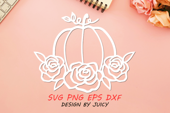 Floral Pumpkin Svg for Fall Season Graphics and Crafts