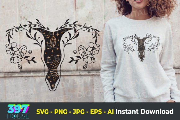 Floral Uterus Graphics and Illustrations Review