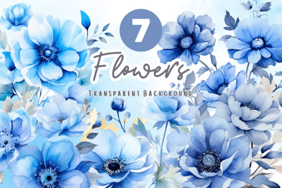 Flowers Blue Watercolor Floral Clipart Review