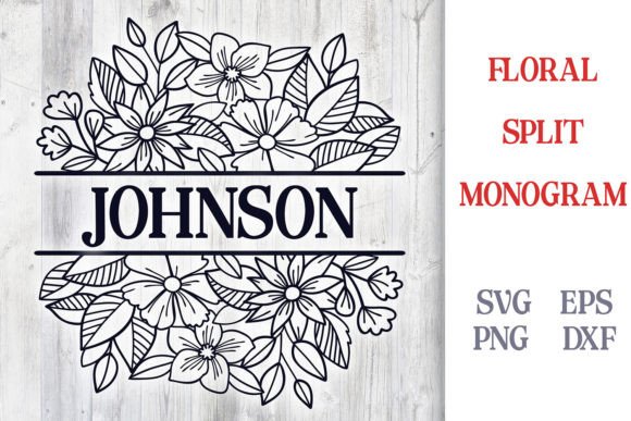 Monogram with Flowers SVG Cut File: Graphics for Crafts