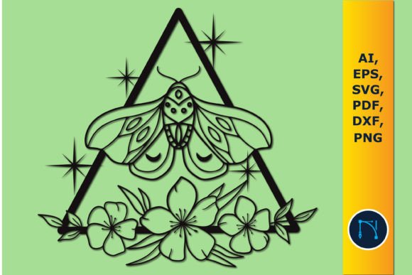 Paper Cut Floral Celestial Butterfly SVG for Graphics & Crafts