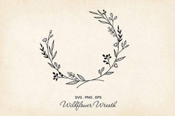 Vector Floral Wreath, Floral Wreath SVG Graphics and Illustrations